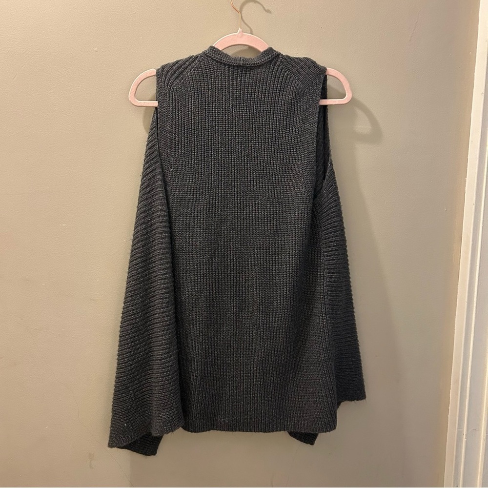 Christopher & Banks Charcoal Open Front Sweater Vest - Picture 3 of 7